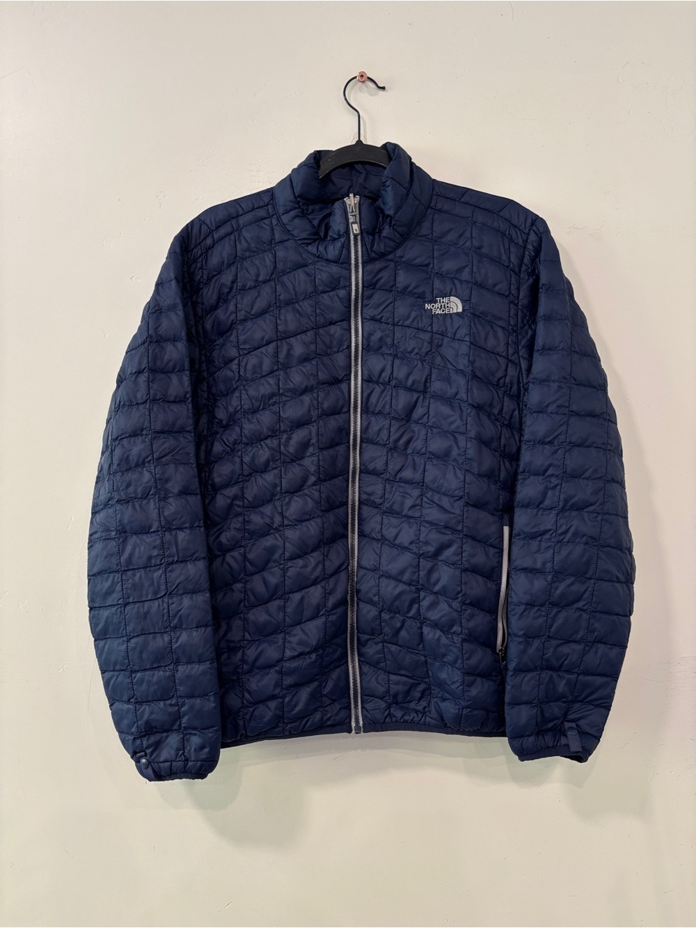 The North Face Jacket Men Medium Navy Blue ThermoBall Quilted Insulated Puffer